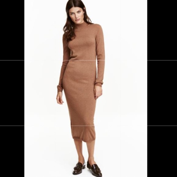 Camel Knit Dress - Picture 1 of 3